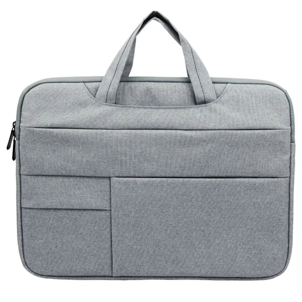 YOLINO QY-C015 12 inch Laptop Bag Multifunction Simple Style Notebook Computer Sleeve with Hiding Handle Strap - Grey - 1