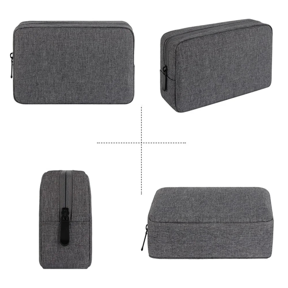 YOLINO QY-A011 Small Size Digital Accessories Waterproof Zipper Bag Data Cable Power Bank Phone Storage Bag - Dark Grey - 4