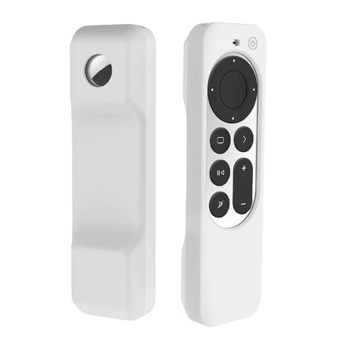 For Apple TV 4K 2021 + AirTag Remote Controller Silicone Case Anti-drop Protective Cover - White - 1