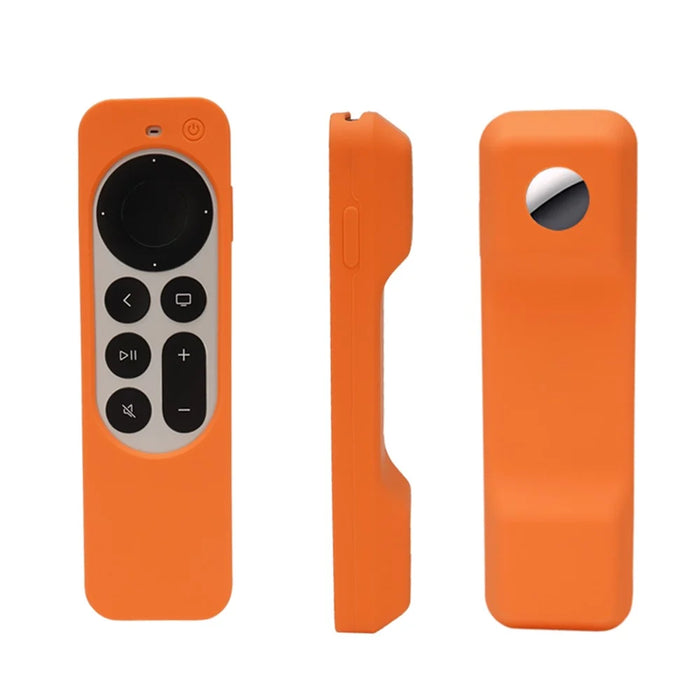 For Apple TV 4K 2021 + AirTag Remote Controller Silicone Case Anti-drop Protective Cover - White - 4