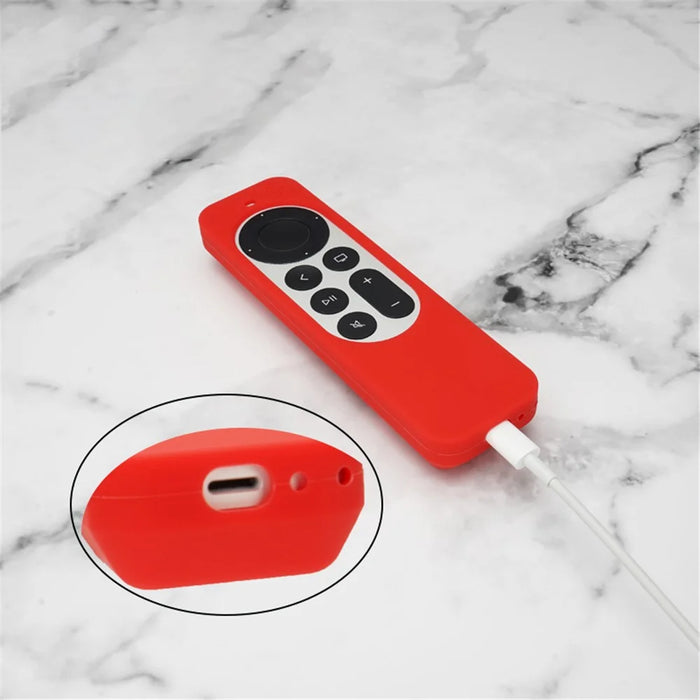 For Apple TV 4K 2021 + AirTag Remote Controller Silicone Case Anti-drop Protective Cover - White - 5