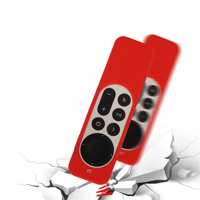 For Apple TV 4K 2021 + AirTag Remote Controller Silicone Case Anti-drop Protective Cover - White - 6
