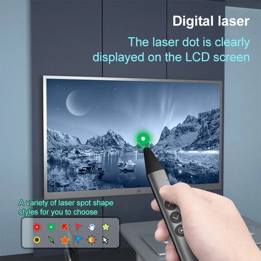 ASING A12 2.4GHz Wireless Presenter Pointer Digital Laser Stylus Magnetic Adsorption Presentation Clicker PPT Pointer Support Writing - 2