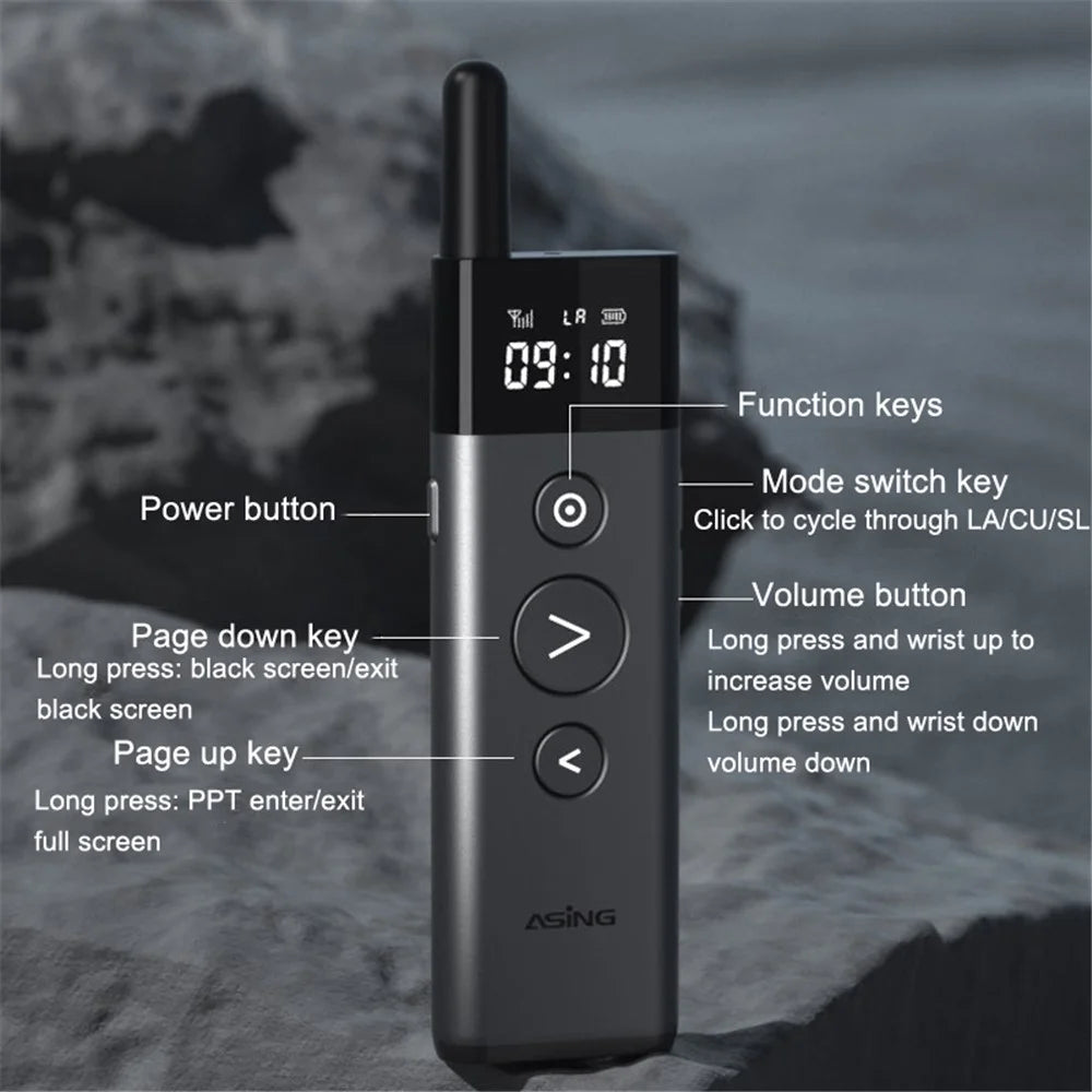 ASING A10 32G 433MHz Presenter Remote Clicker for Powerpoint Page-Turning Pen Portable Remote Control Presentation Pointer with Green Light for Computer Laptop - 3