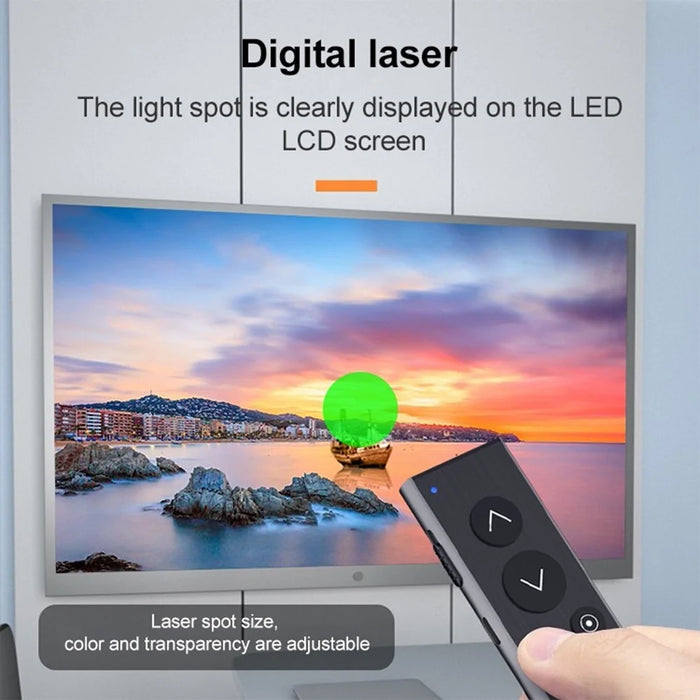 ASING A16 Smart Presentation Clicker for Powerpoint Clicker with LCD Screen Multi-function Presenter Remote Pointer for Computer Projector - 2