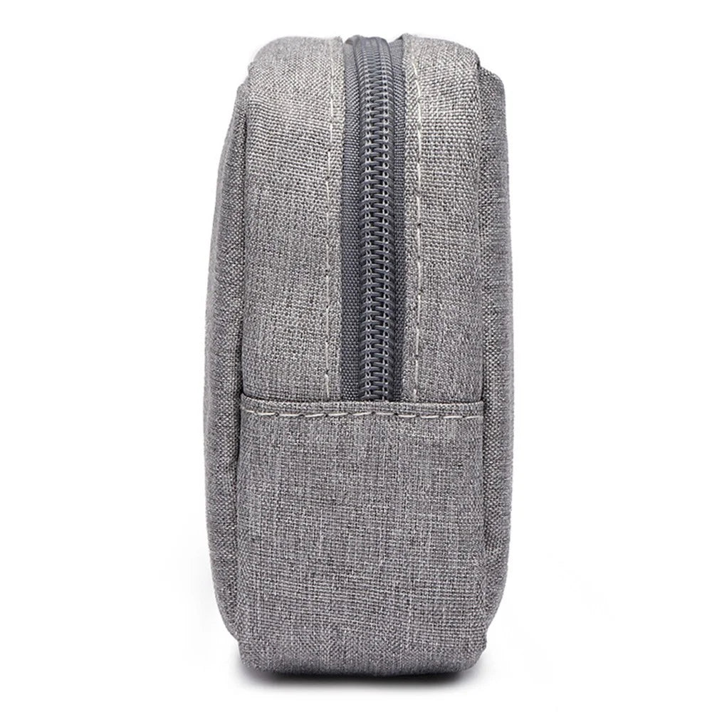 ZZRS Digital Storage Bag Power Bank Data Cable Charger Electronics Accessories Portable Pouch (Size: S) - Grey - 4
