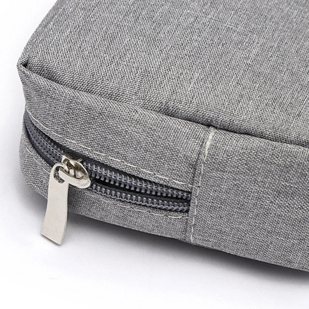 ZZRS Digital Storage Bag Power Bank Data Cable Charger Electronics Accessories Portable Pouch (Size: S) - Grey - 7