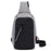 ZZRS 6029 Oxford Cloth Men's Sling Bag with USB Charging Port and 3.5mm Audio Jack, Chest Bag Crossbody Daypack for Hiking, Cycling, Travel, Work - Dark Grey - 1