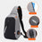 ZZRS 6029 Oxford Cloth Men's Sling Bag with USB Charging Port and 3.5mm Audio Jack, Chest Bag Crossbody Daypack for Hiking, Cycling, Travel, Work - Dark Grey - 7