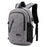 ZZRS PC6016C Anti-theft Backpack Lock and Scratch Resistant Waterproof Travel Bag Daypack Student Bookbag with Exterior USB+3.5mm Audio Port - Light Grey - 1