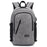 ZZRS PC6016C Anti-theft Backpack Lock and Scratch Resistant Waterproof Travel Bag Daypack Student Bookbag with Exterior USB+3.5mm Audio Port - Light Grey - 2