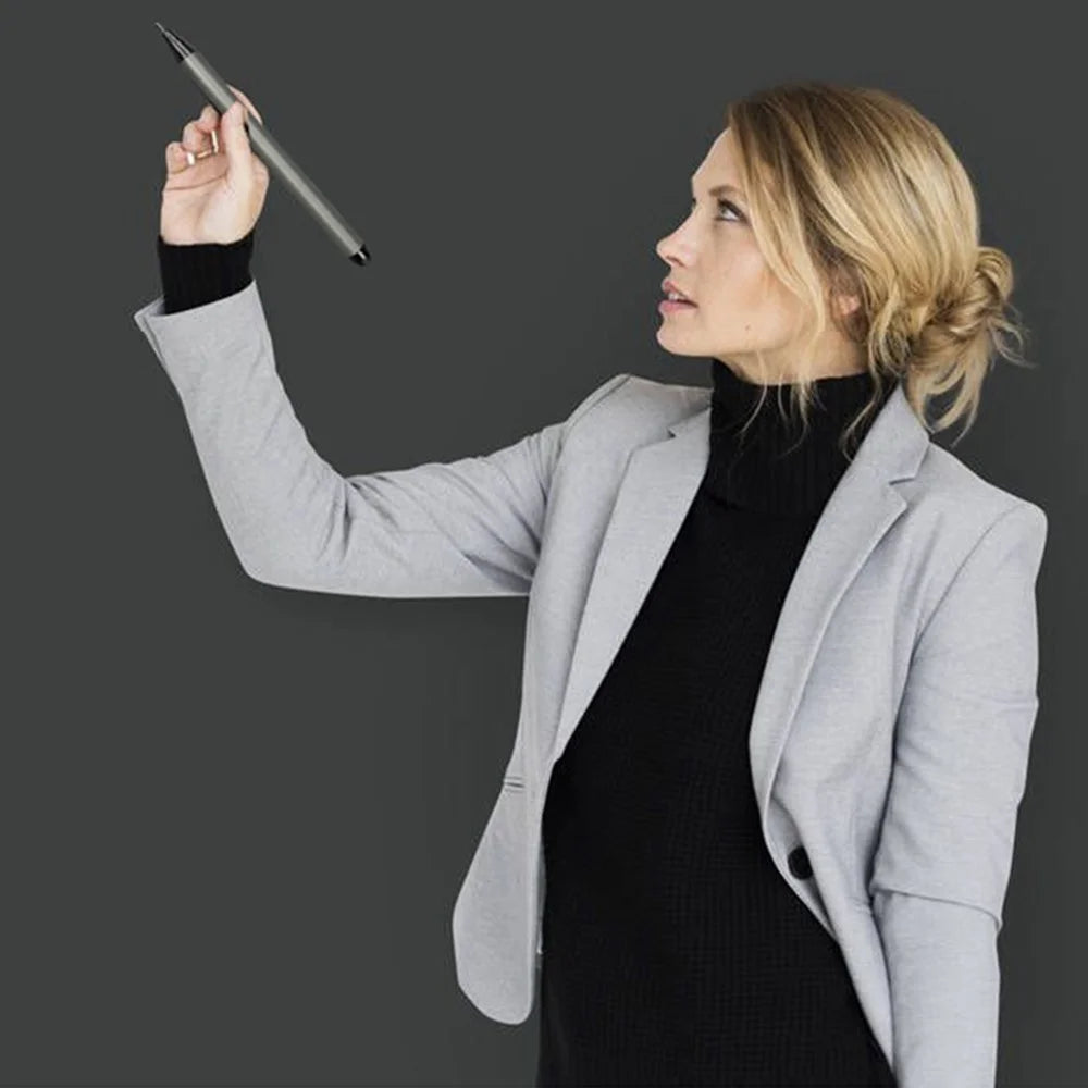 Handheld Infrared Whiteboard Stylus Double-Ended Integrated Pen Stylus with Thick and Thin Nib for Business Meeting Class Teaching - Grey - 4