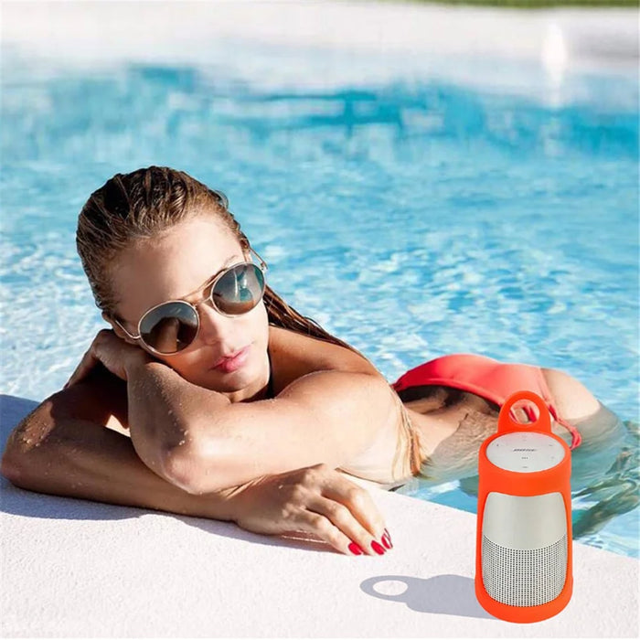For BOSE Soundlink Revolve Bluetooth-compatible Speaker Silicone Carrying Case Anti-scratch Good Protective Cover - Rose - 4