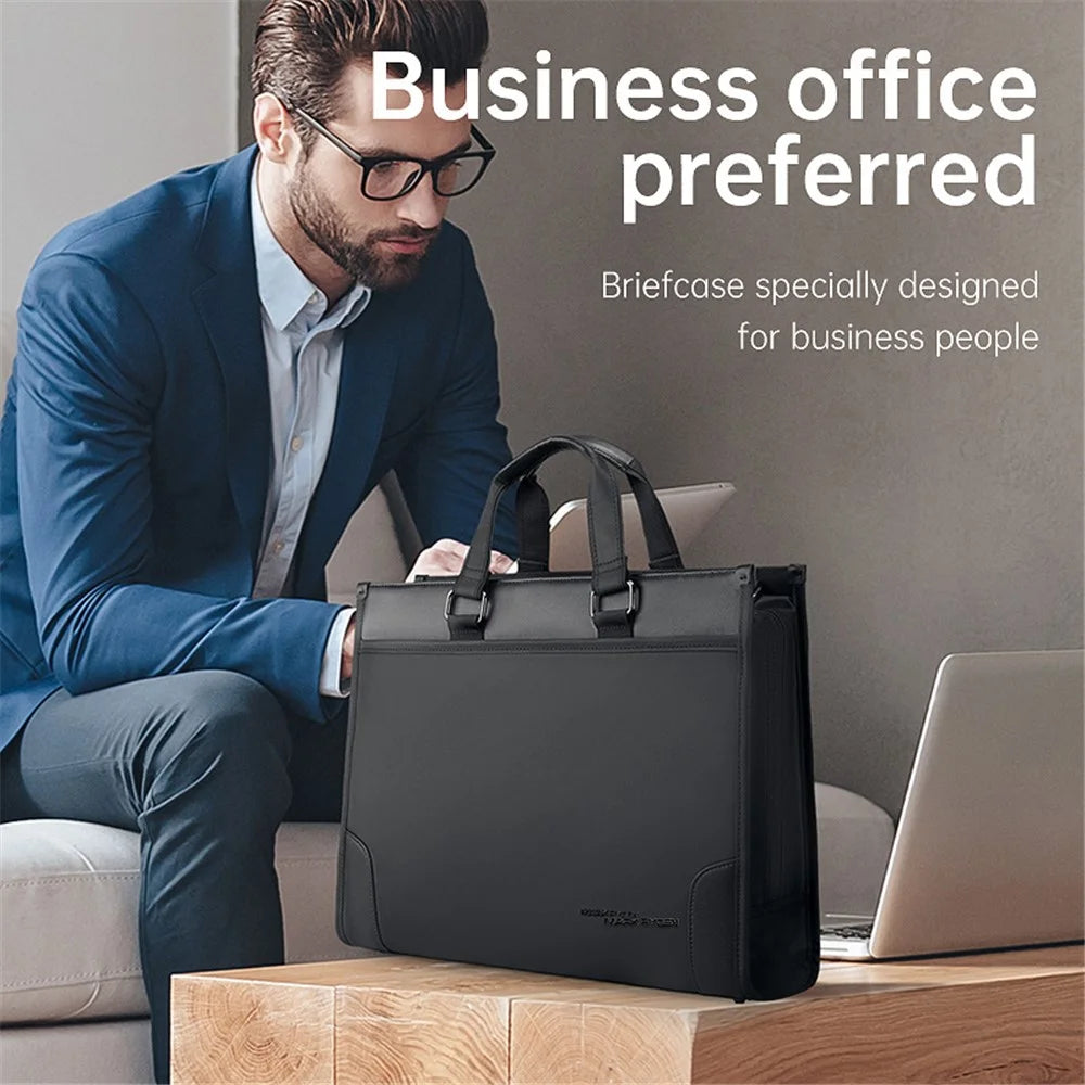 MARK RYDEN MR8003 Men's Laptop Handbag Shoulder Bag Water-Repellent Lightweight Business Briefcase - 2