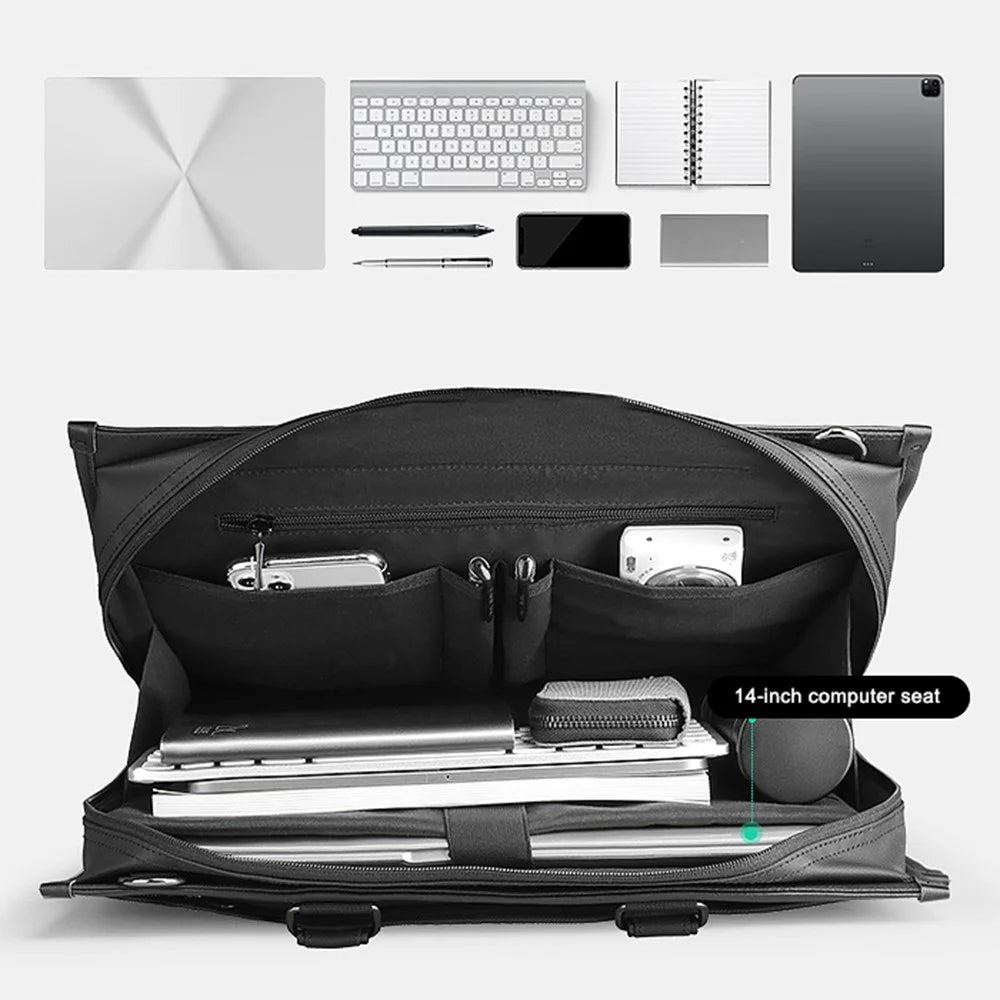 MARK RYDEN MR8003 Men's Laptop Handbag Shoulder Bag Water-Repellent Lightweight Business Briefcase - 4