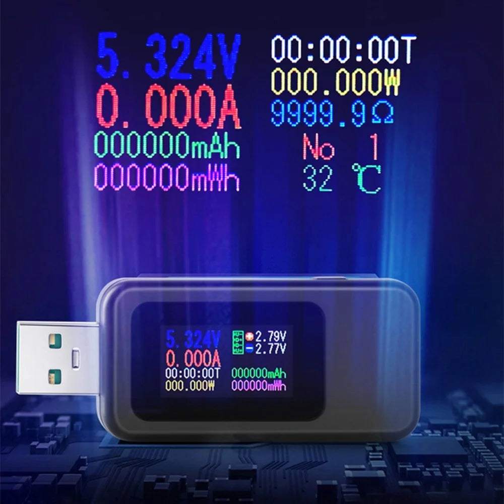 KWS KWS-MX18L DC Digital Voltmeter Ammeter USB Tester Current Voltage Meter Power Bank Charger Detector - 5