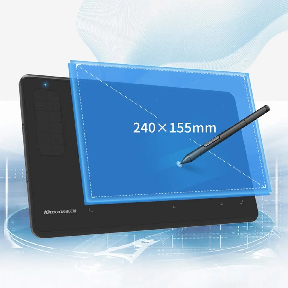 10MOONS G12 Graphics Drawing Tablet Portable Handwriting Board Support Mobile Phone Connection Compatible with Windows/Mac System - 4