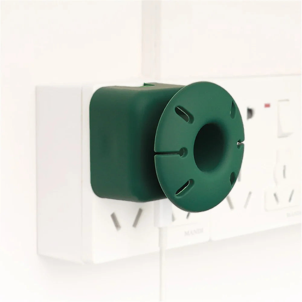 Silicone Case for Apple 35W Dual USB-C Phone Charger, Dustproof Adapter Protective Cover with Upper Cable Winder - Dark Green - 6