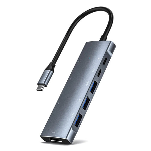 ZT-C909 9-Port USB C Hub Type C to 4K Resolution HD Video Adapter + PD + 2 x Memory Card Slots + 3.5mm Audio Port + 3 x USB 3.0 Ports + Type C Port Compatible for Laptops and Other Type C Devices - 1