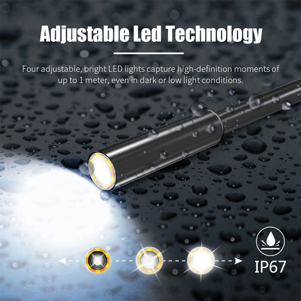 B315 7m Hard Wire 5.5mm Single Lens 4.3'' Screen 1080P Endoscope Inspection Camera with 8 LED Lights - 5