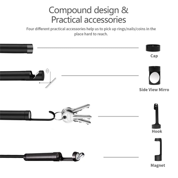 B315 5m Hard Wire 5.5mm Single Lens Industry Home Car Endoscope Inspection Camera with 4.3'' Screen and 8 LED Lights - 2