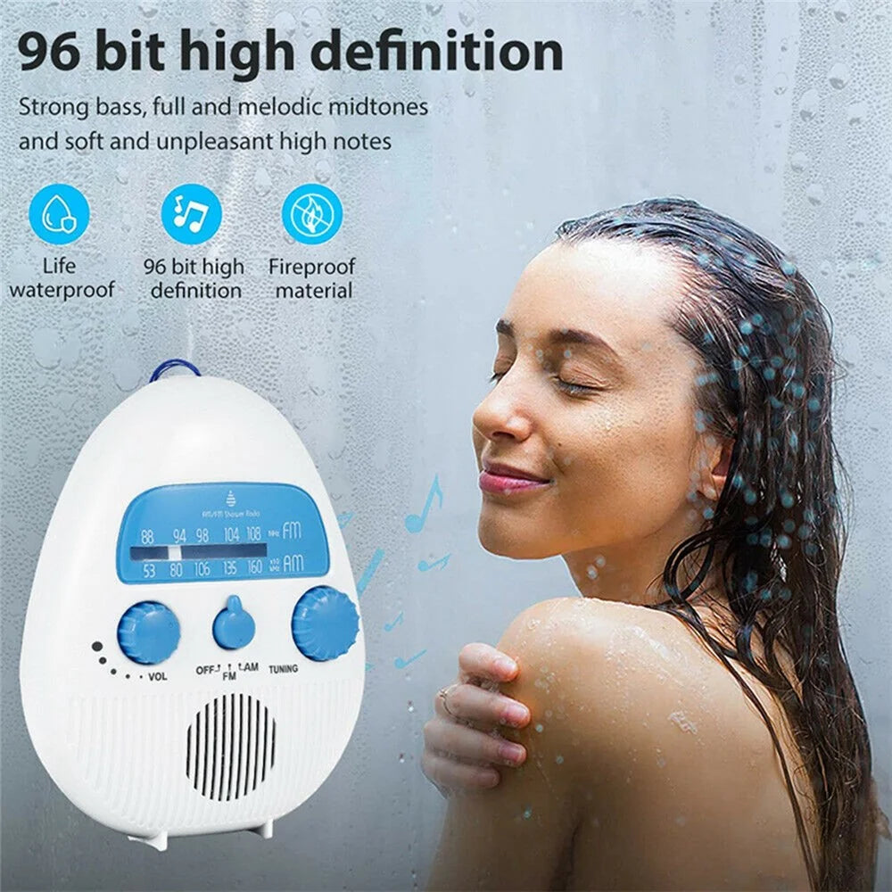 SY-900 IPX4 Waterproof HiFi Speaker Battery Powered Portable Shower AM FM Radio with Lanyard - 2