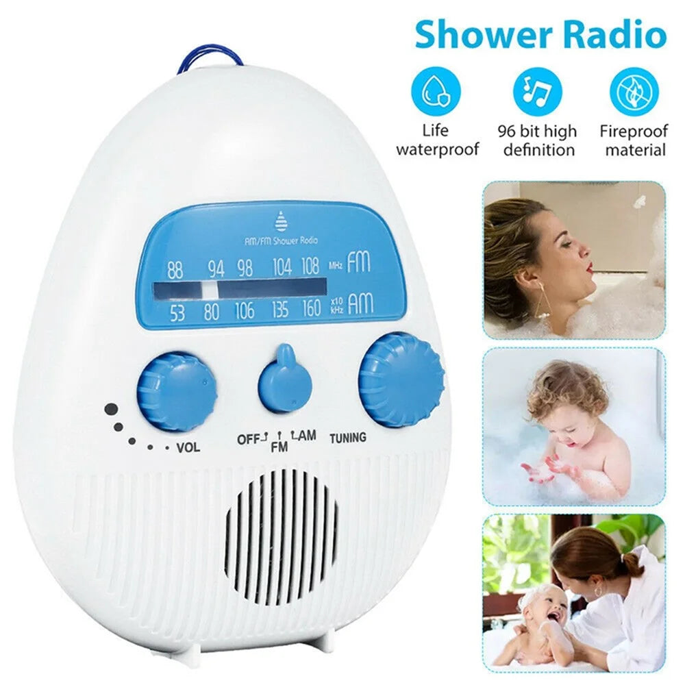 SY-900 IPX4 Waterproof HiFi Speaker Battery Powered Portable Shower AM FM Radio with Lanyard - 4