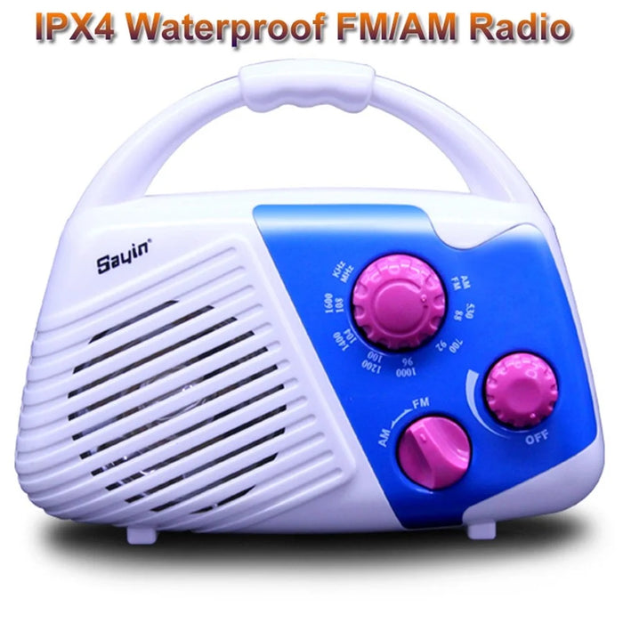 SY-920 IPX4 Waterproof Bathroom Shower AM FM Radio with Top Handle Battery Powered Speaker - 2