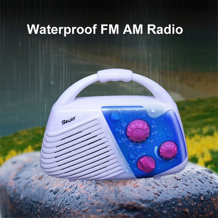 SY-920 IPX4 Waterproof Bathroom Shower AM FM Radio with Top Handle Battery Powered Speaker - 3