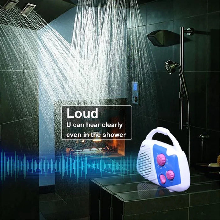 SY-920 IPX4 Waterproof Bathroom Shower AM FM Radio with Top Handle Battery Powered Speaker - 6