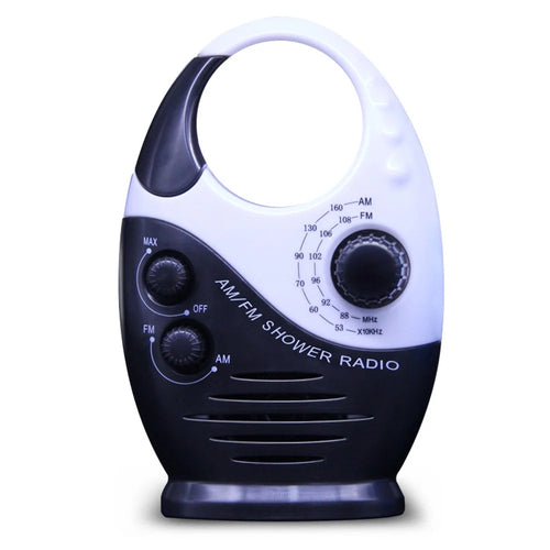 SY-950 Portable Shower Radio AM FM IPX4 Waterproof Battery Powered Speaker with Top Handle - Black - 1