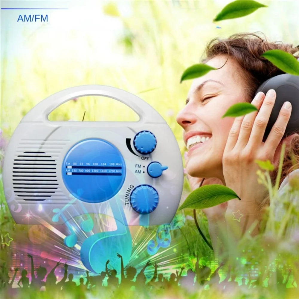 SY-910 Portable IPX4 Waterproof FM AM Radio Shower Hanging Radio Bathroom Splash-proof Speaker - 2