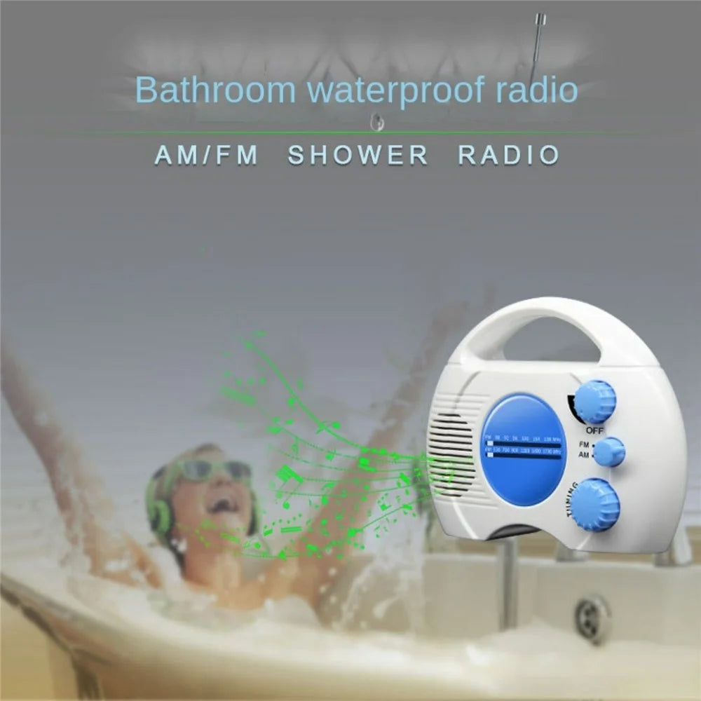 SY-910 Portable IPX4 Waterproof FM AM Radio Shower Hanging Radio Bathroom Splash-proof Speaker - 3