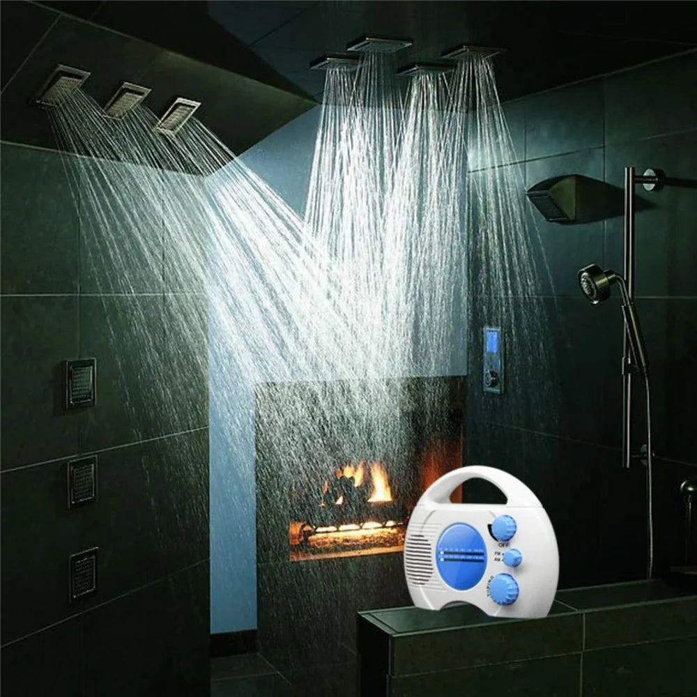 SY-910 Portable IPX4 Waterproof FM AM Radio Shower Hanging Radio Bathroom Splash-proof Speaker - 4