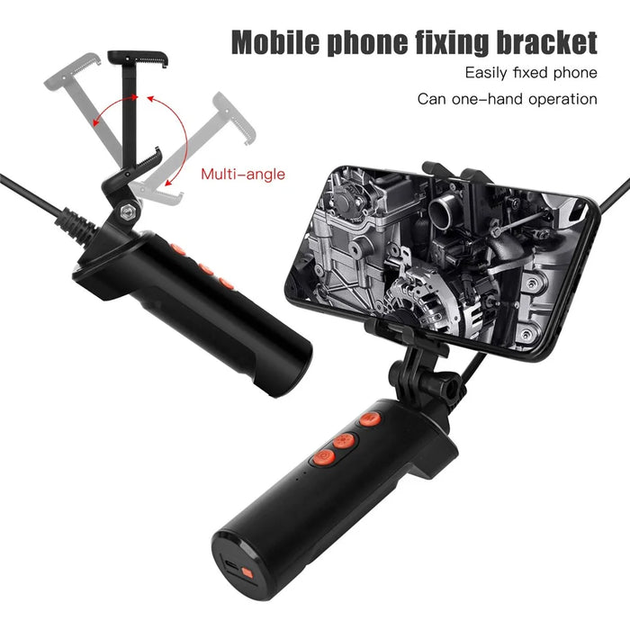 F280 2m Hard Wire 8mm Dual Lens WiFi Industrial Endoscope Dimmable 9-LED Hand-held Waterproof Sewer Pipe Inspection Camera - 3