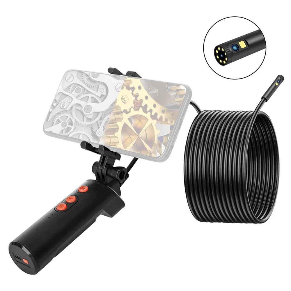 F280 10m Hard Wire 8mm Dual Lens Hand-Held WiFi Industrial Endoscope 9-LED Waterproof Pipe Inspection Camera - 1