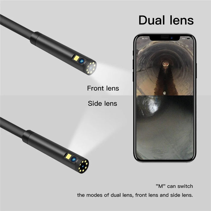 F280 10m Hard Wire 8mm Dual Lens Hand-Held WiFi Industrial Endoscope 9-LED Waterproof Pipe Inspection Camera - 7
