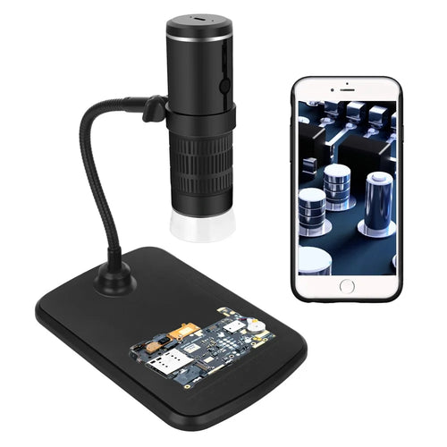 F210 WiFi Portable Digital Microscope 50-1000X Magnification Mini Wireless Microscope with Holder / Base for Beauty Therapy, Circuit Soldering - 1