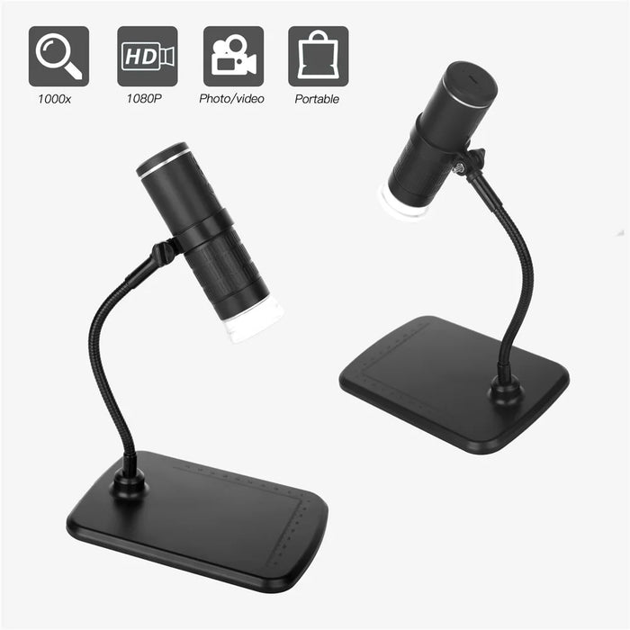 F210 WiFi Portable Digital Microscope 50-1000X Magnification Mini Wireless Microscope with Holder / Base for Beauty Therapy, Circuit Soldering - 3