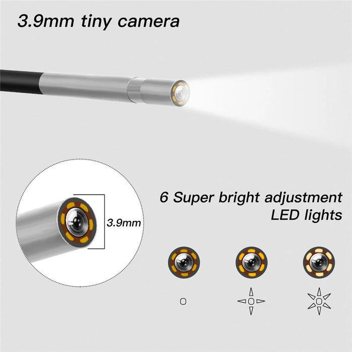 F240 WiFi Wireless Industrial Endoscope 3.9mm Inspection Camera IP67 Waterproof Borescope Scope Camera with 5m Hard Wire - 4