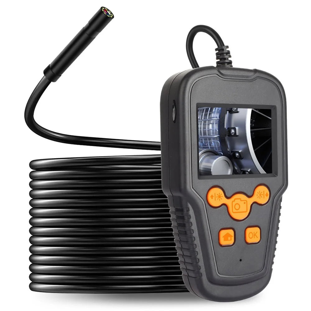P60A 10m Hard Wire 8mm Lens Portable 2.4 inch Screen Industrial Endoscope Waterproof HD Inspection Camera Borescope - 1