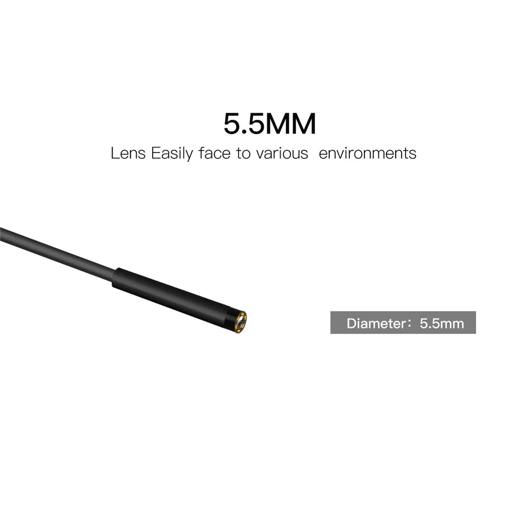 P60A 5m Hard Wire 5.5mm Lens Portable 2.4 inch Screen Industrial Borescope HD Waterproof Pipe Inspection Camera Endoscope - 7