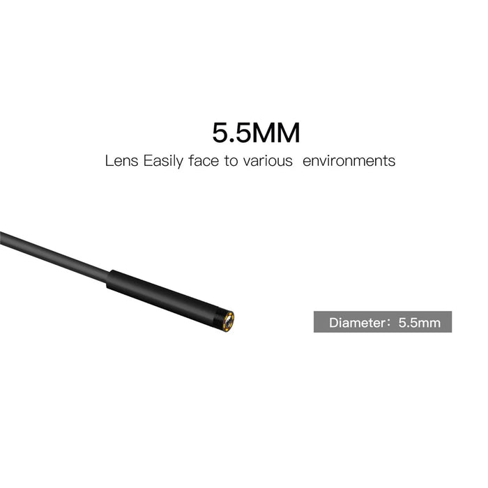 P60B 5m Hard Wire 8-LED HD Inspection 5.5mm Lens Camera 2.4'' Screen Display Industrial Endoscope - 7