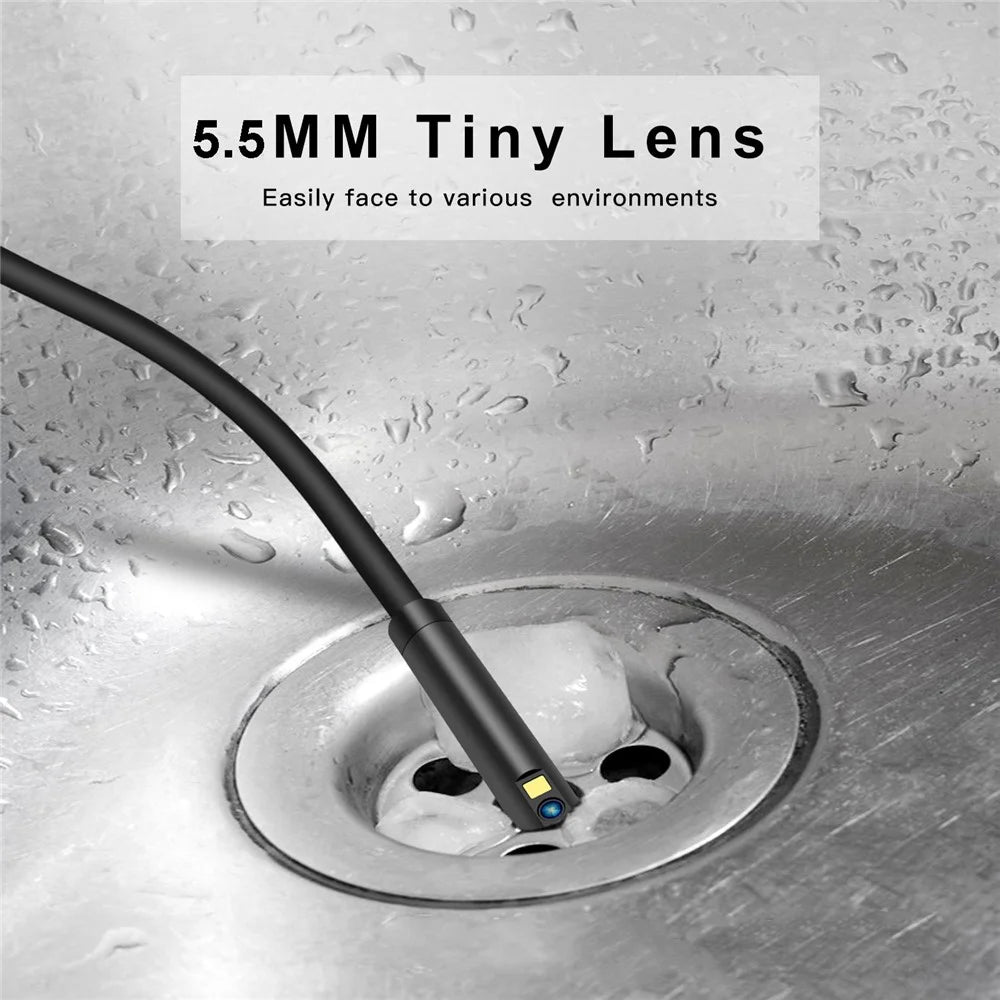 P50 5.5mm Dual Lens Industrial Endoscope IP68 Waterproof 4.5 Inch IPS Inspection Camera with LED Light and 5m Rigid Cable - 5