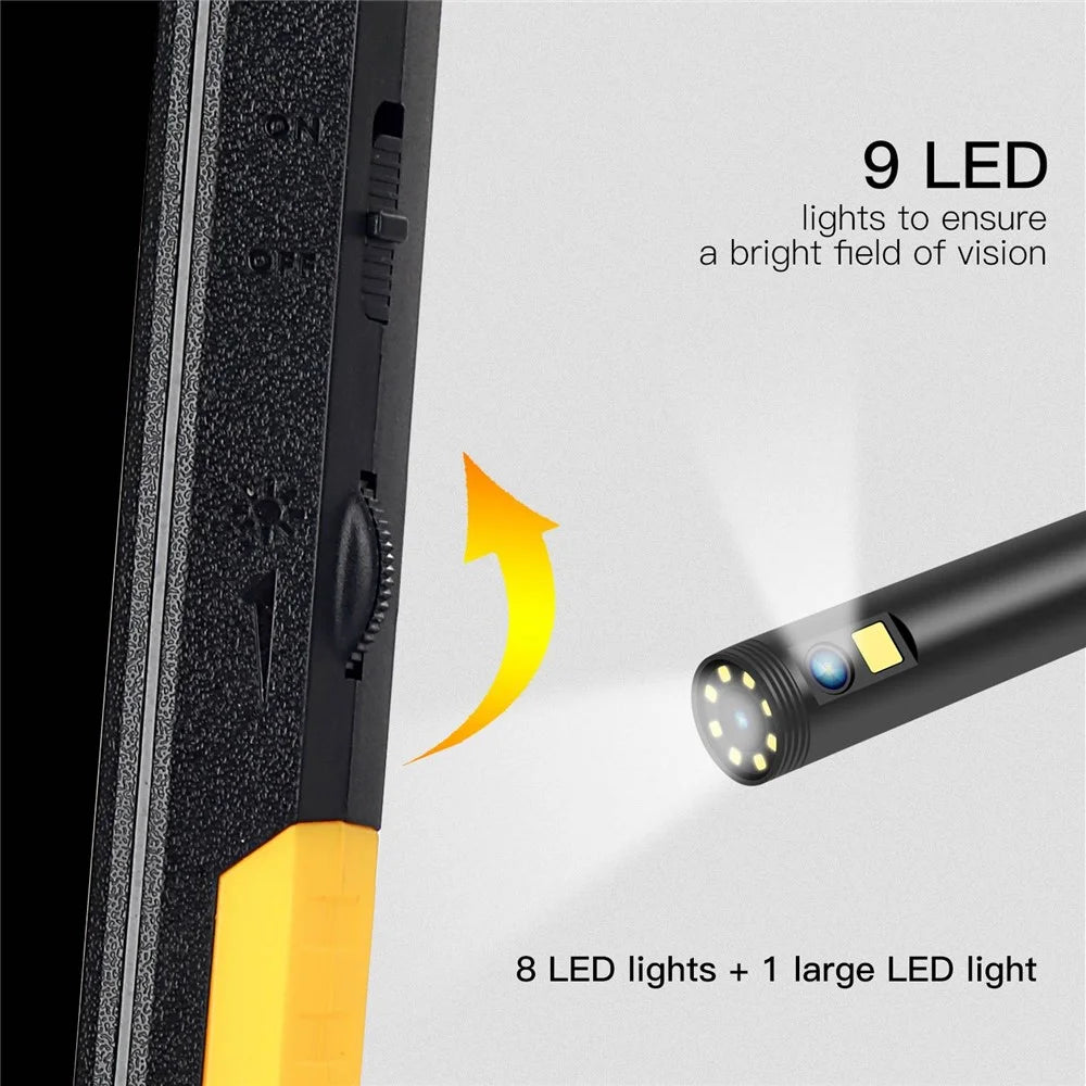 P50 4.5-inch Screen Industrial Smart Phone Endoscope with 8mm / 10m Hard Wire IP68 Waterproof Borescope Scope Camera Dual Lends Inspection Camera - 4