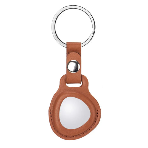 For HUAWEI Tag Bluetooth-compatible Tracker PU Leather Protective Case Anti-lost Cover with Keyring - Brown - 1
