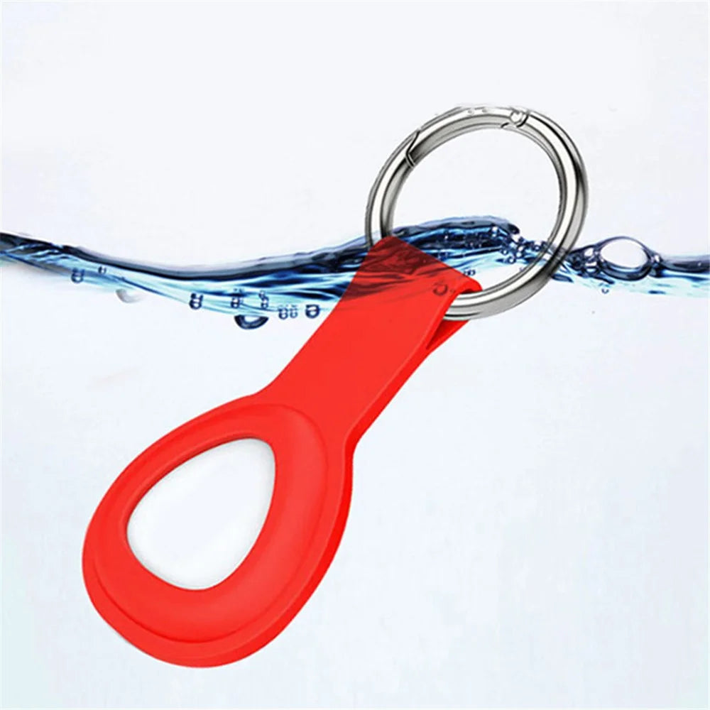 For HUAWEI Tag Bluetooth-compatible Tracker Protective Case Silicone Anti-scratch Cover with Keyring - Sky Blue - 3