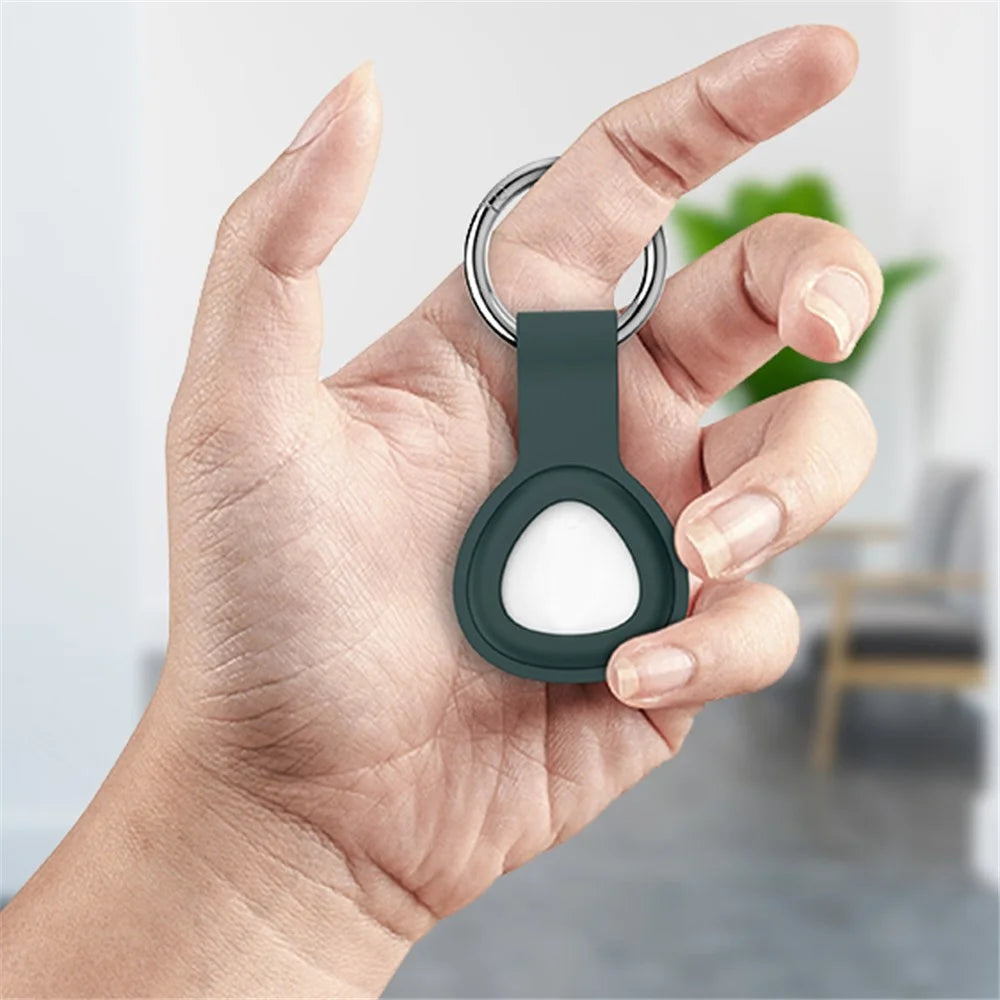 For HUAWEI Tag Bluetooth-compatible Tracker Protective Case Silicone Anti-scratch Cover with Keyring - Sky Blue - 4