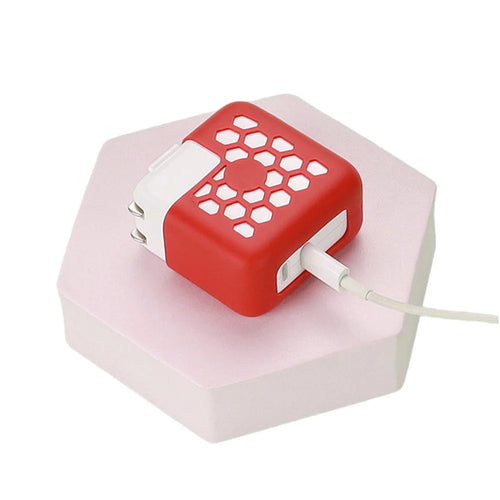 Soft Silicone Case for Apple 35W PD Dual Port Charger Protective Cover Power Adapter Shockproof Shell - Red - 1