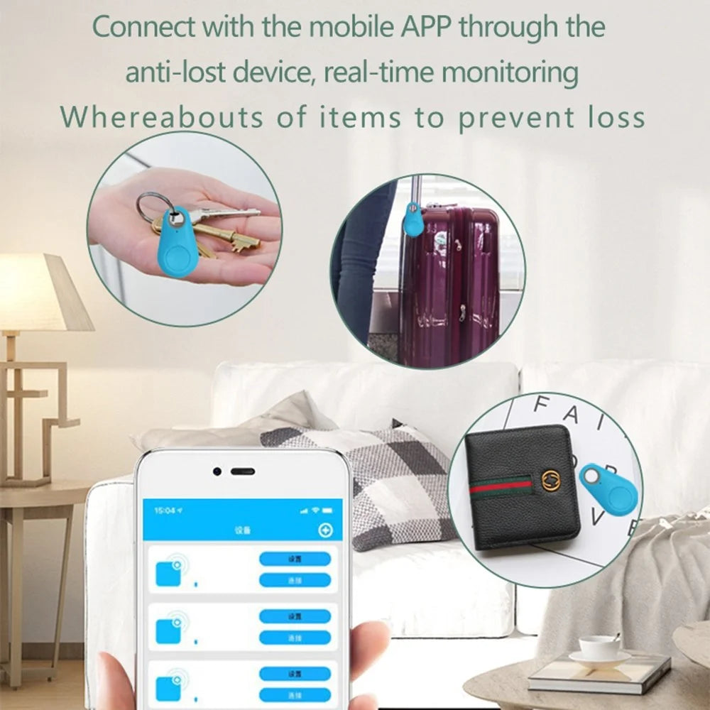 Smart Bluetooth-compatible Item Locator Finder Pet Key Wallet Dog Tracker Anti-Lost Tag Alarm Reminder - Blue - 4
